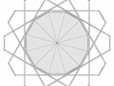 Gosdon Geometric Modern Beveled Accent Mirror 3D model
