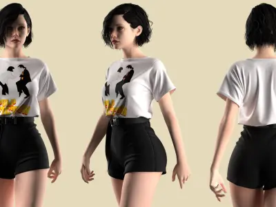 Female Outfit Marvelous Designer 3D model