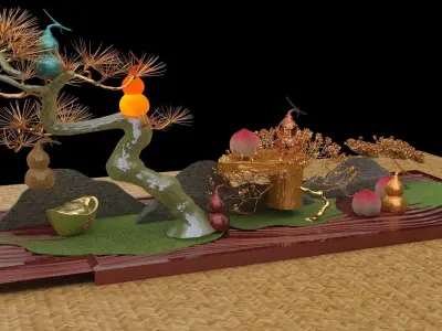 Chinese gourd tree   3D model