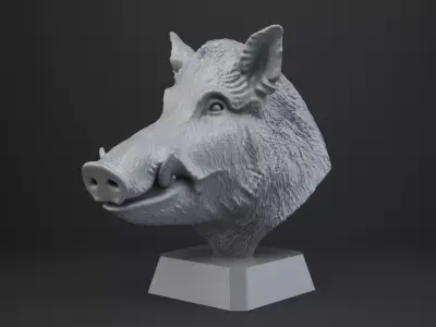 Boar Bust - Animal Figurine 3D print model