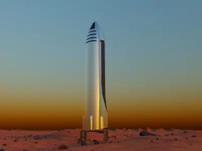 Starship - SpaceX Low-poly 3D model