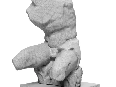 The Belvedere Torso sculpture bronze 3D model