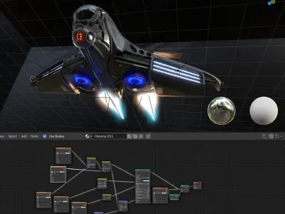 Intergalactic Spaceship Design in Blender Eevee Free low-poly 3D model