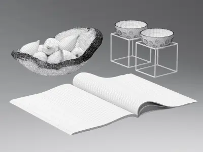 Coffee table decor 01 3D model