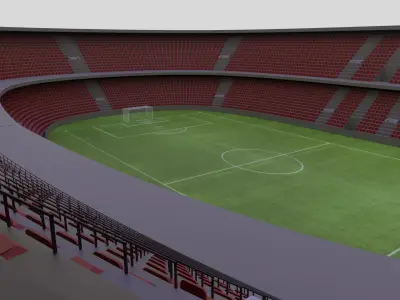 Football Stadium Low-poly 3D model 5