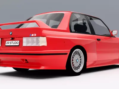 BMW M3 Coupe E30 1986 Low-poly 3D model