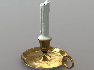 Candle holder 2 Low-poly 3D model