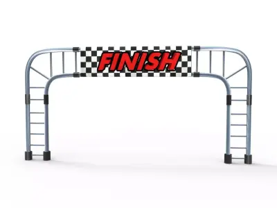 CheckPost checkpoint raceway with ladder Low-poly 3D model