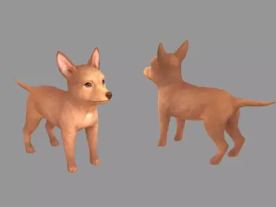 Cartoon pet puppy - PharaohHound - baby dog Low-poly 3D model
