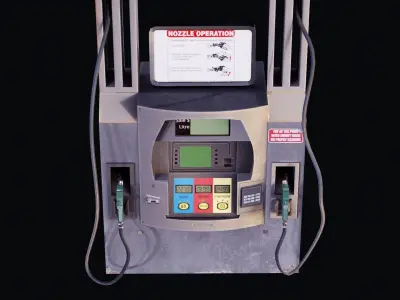 Gas Pump Low-poly 3D model