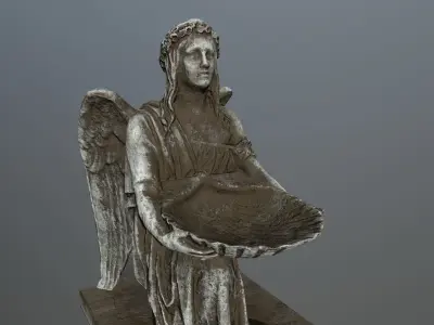Angel Statue Low-poly 3D model