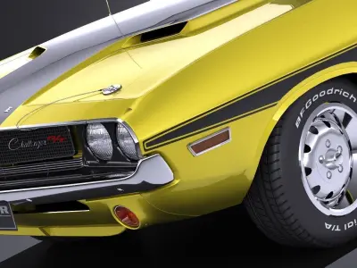 LowPoly Dodge Challenger 1970 RT Low-poly 3D model