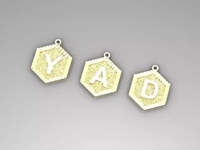 Personalized letter pendant 3D print model