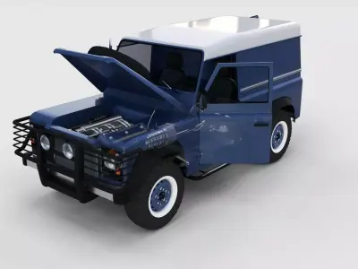 Full Land Rover Defender 90 Hard Top seethrough rev 3D model