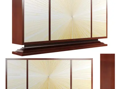 Art Deco Chest with Sunburst Front Panels 3D model