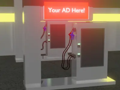 GameReady Stylized Gas Station  Low Poly 3D Environment Asset Free low-poly 3D model