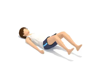 Happy Baby Yoga Exercise Woman Animation Low-poly 3D model