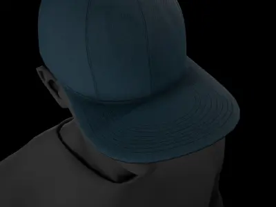 Blue Snapback Cap Low-poly 3D model
