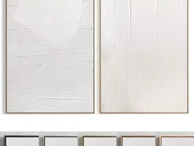 Plaster Two Photo Frame 357 Low-poly 3D model