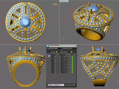 Luxury diamond Ring 3D print model