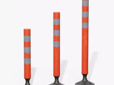 Tube Delineator Post  Low-poly 3D model