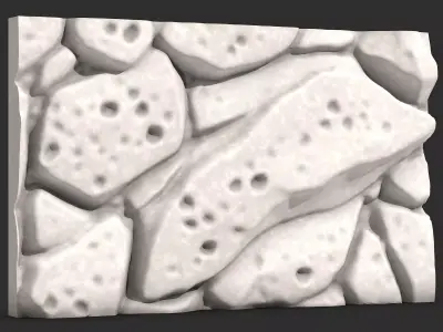 Primitive Rock Barrier Module 3D print model