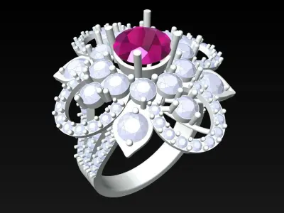 Diamond Ring - Womens Rings - N3595 3D print model
