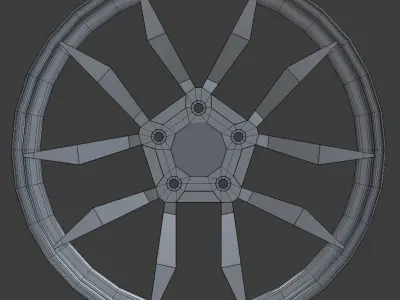 Sport Car Wheel Low-poly 3D model