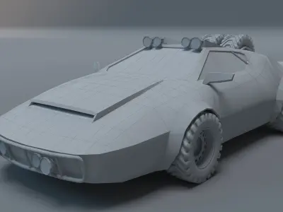 Racing Car Low-poly 3D model