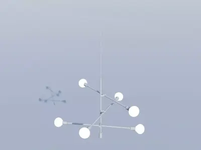 Modern Multi-Tier Crystal and Gold Chandelier Low-poly 3D model