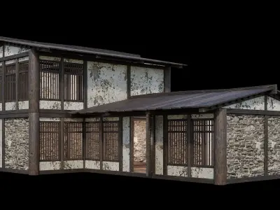Medieval Houses 33- 4K Textures Game Ready Low-poly 3D model