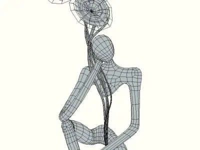 Flower Holder Statue  LP   Statue  Low-poly 3D model