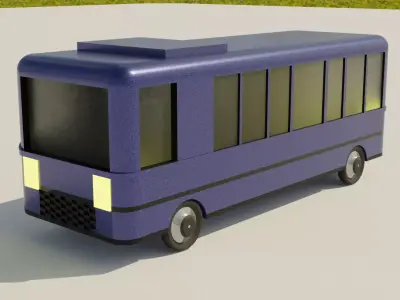 Low-poly Bus pixel Low-poly 3D model