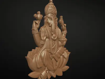 God Vinayagar - Lord Ganesha - Relief Model 3D print model