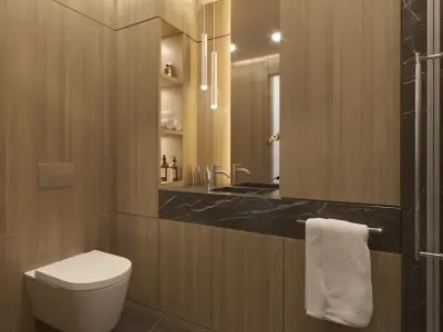 Modern bathroom interior 01 3D model
