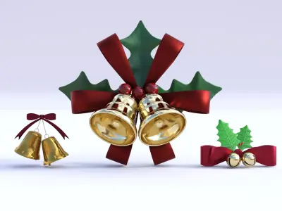 Christmas Bell Pack Low-poly 3D model