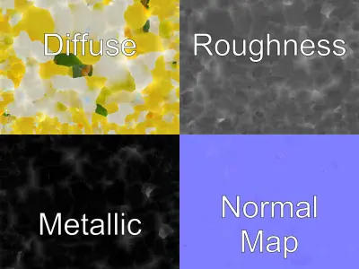 White Narcissus Flower Realistic Textured Model Pack Low-poly 3D model