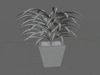 plant two plants in pot Free low-poly 3D model