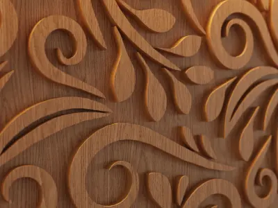 Decorative Wooden Wall Model 20 Low-poly 3D model