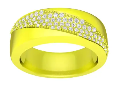 luxury korean diamond women band ring 4504 3D print model