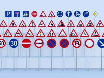 Traffic signs 3D model
