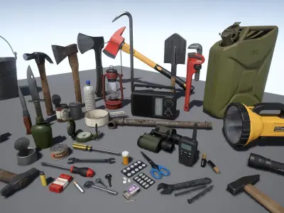 Survival Items Pack UE4 Low-poly 3D model
