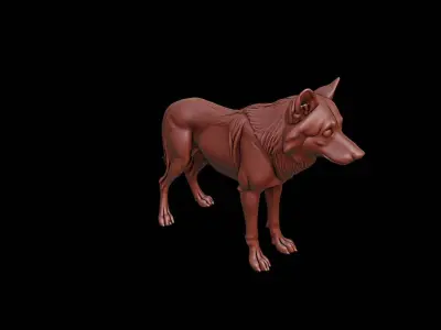 Wolf Animal Sculpture 3D print model