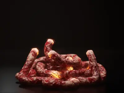 GutBall glowing ball of fire Low-poly 3D model