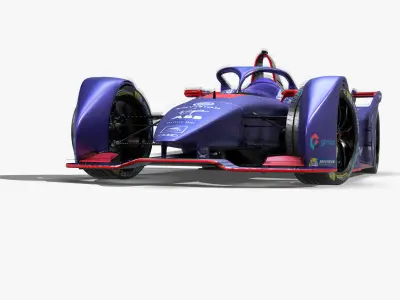 Virgin Formula E 2020 Low-poly 3D model