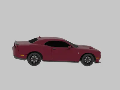 Dodge challenger SRT Hellcat with wheel animation 3D model