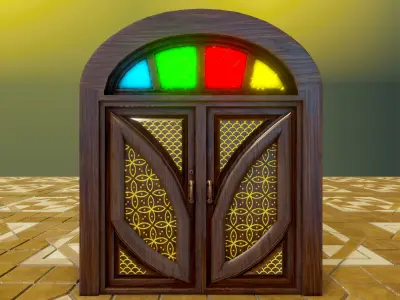 Double Door  Low-poly 3D model