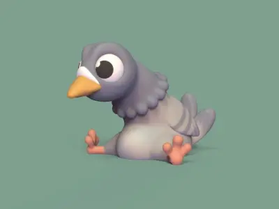 Cartoon Pigeon 3D print model