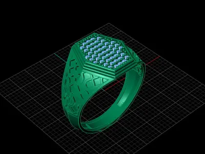 Print Ready STL 3DM  Gents Rings Diamond Men Ring  3D print model 84