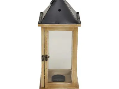 Tall Glass and Metal Lantern 3D model